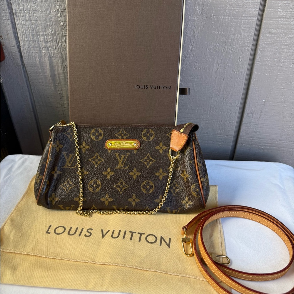 Vintage Louis Vuitton Brown Monogram Eva Pochette Shoulder Bag